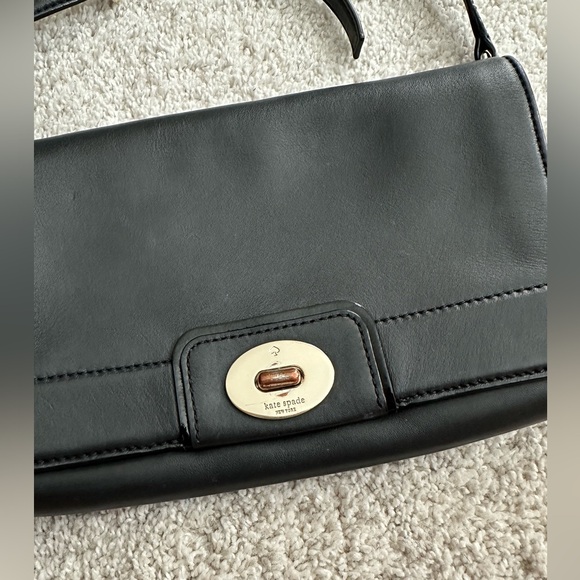 SOLD - Kate Spade New York - Black Leather Crossbody Bag - Picture 4 of 13
